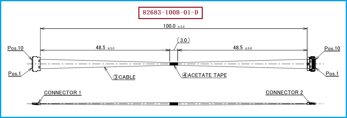 I-PEX 82683-100B-01-D极细同轴线束