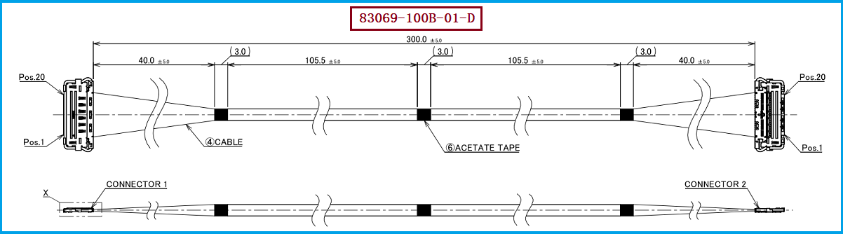 I-PEX 83069-100B-01-D极细同轴线束 I-PEX 83069-100B-01-D极细同轴线束