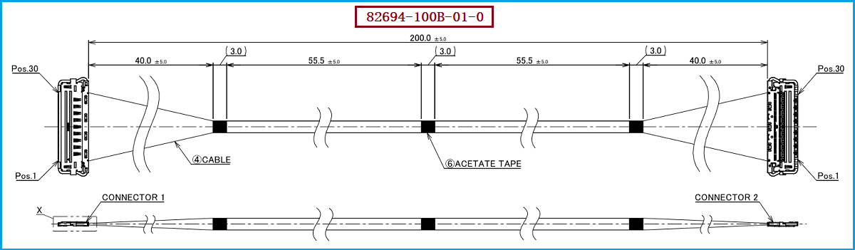 I-PEX 82694-100B-01-0极细同轴线束
