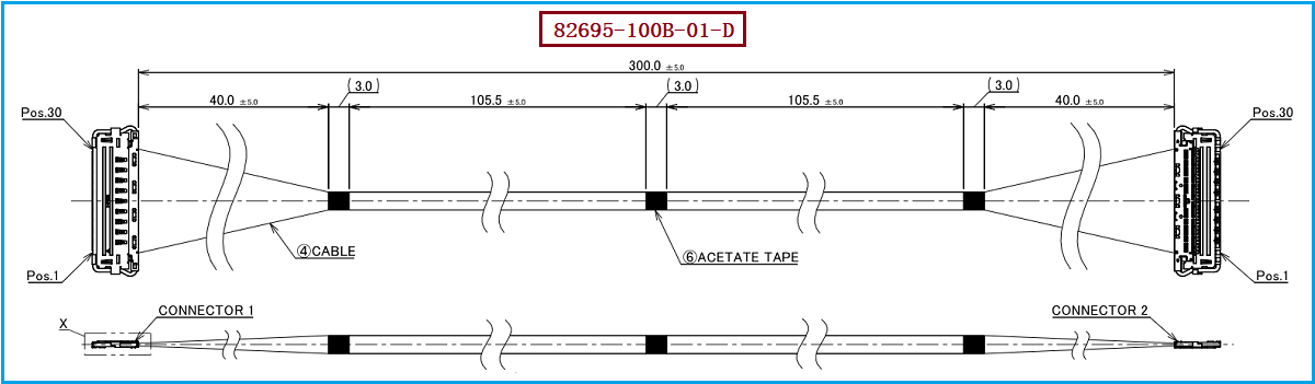I-PEX 82695-100B-01-D极细同轴线束 I-PEX 82695-100B-01-D极细同轴线束