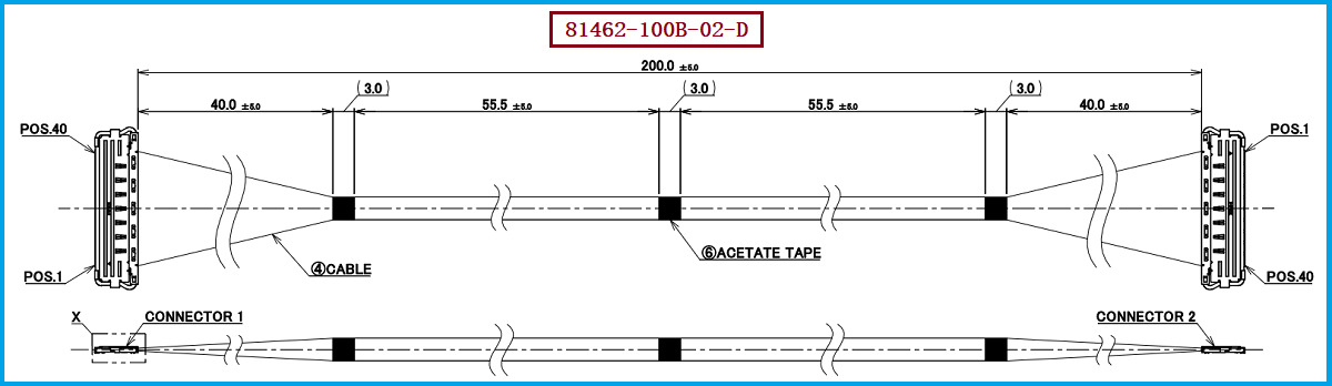 I-PEX 81462-100B-02-D极细同轴线束 I-PEX 81462-100B-02-D极细同轴线束
