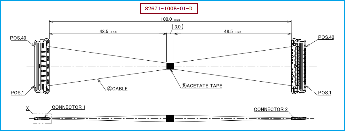 I-PEX 82671-100B-01-D极细同轴线束