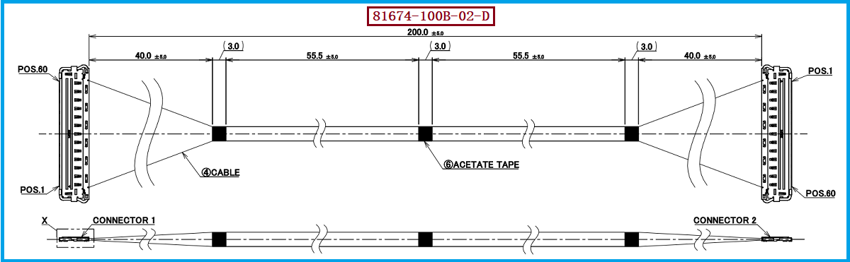 I-PEX 81674-100B-02-D极细同轴线束 I-PEX 81674-100B-02-D极细同轴线束