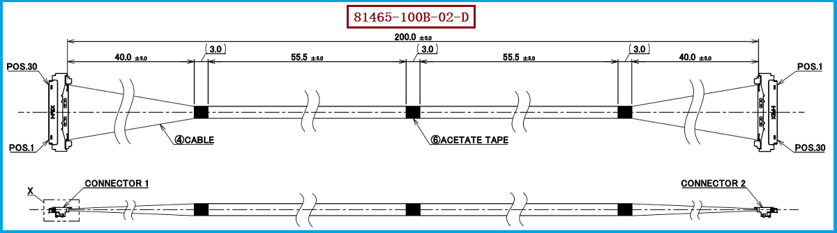 I-PEX 81465-100B-02-D极细同轴线束 I-PEX 81465-100B-02-D极细同轴线束