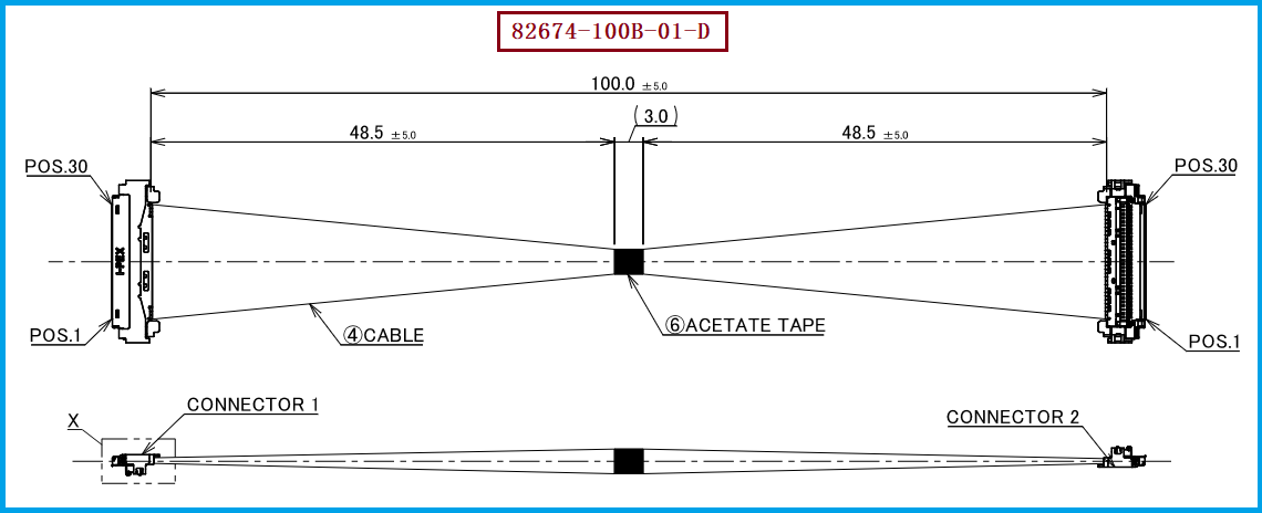 I-PEX 82674-100B-01-D极细同轴线束