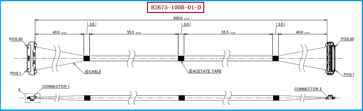 I-PEX 82675-100B-01-D极细同轴线束