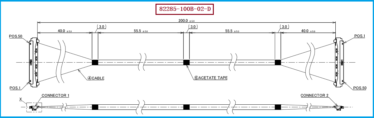 I-PEX 82285-100B-02-D极细同轴线束 I-PEX 82285-100B-02-D极细同轴线束