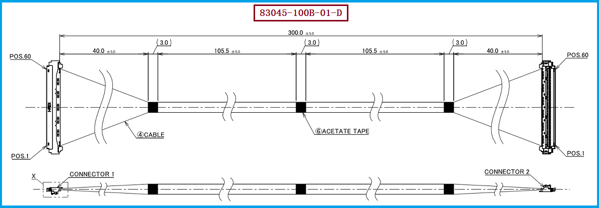 I-PEX 83045-100B-01-D极细同轴线束 I-PEX 83045-100B-01-D极细同轴线束