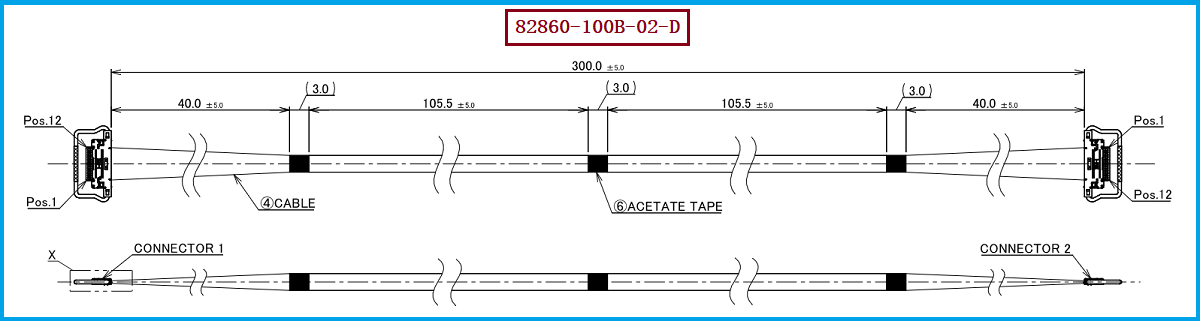 I-PEX 82860-100B-02-D极细同轴线束