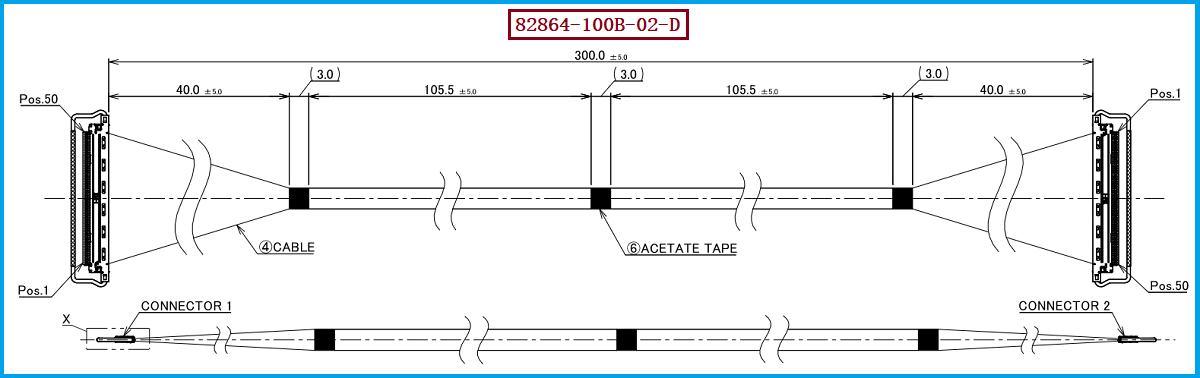 I-PEX 82864-100B-02-D极细同轴线束 I-PEX 82864-100B-02-D极细同轴线束