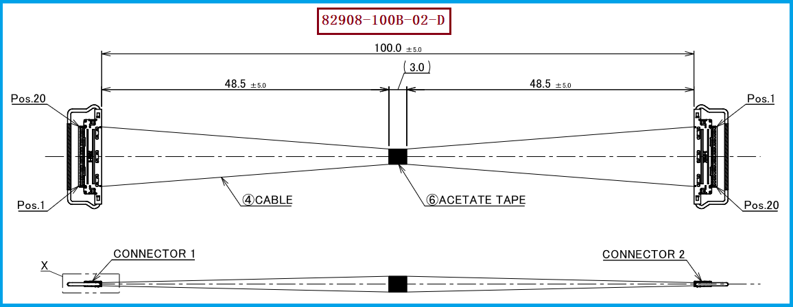 I-PEX 82908-100B-02-D极细同轴线束 I-PEX 82908-100B-02-D极细同轴线束