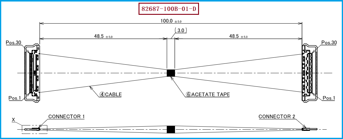 I-PEX 82687-100B-01-D极细同轴线束
