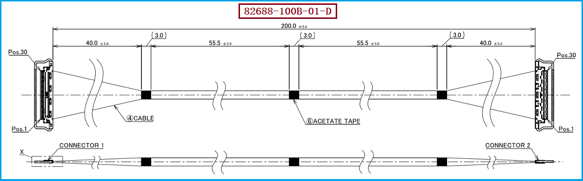 I-PEX 82688-100B-01-D极细同轴线束 I-PEX 82688-100B-01-D极细同轴线束