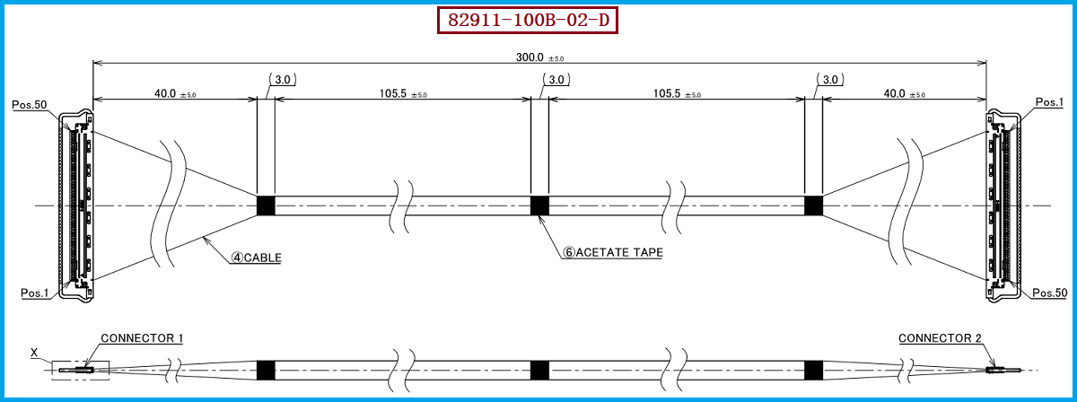 I-PEX 82911-100B-02-D极细同轴线束 I-PEX 82911-100B-02-D极细同轴线束
