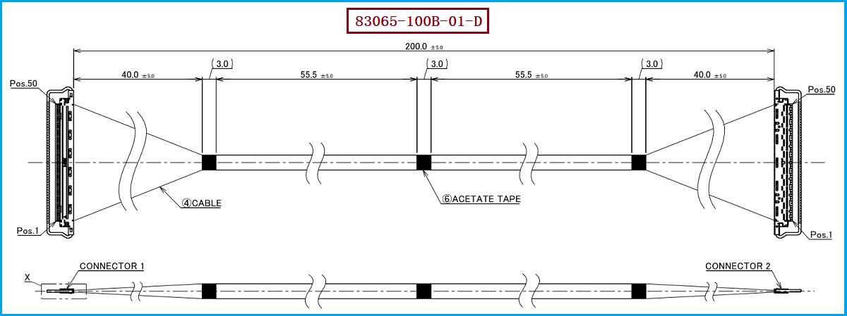 I-PEX 83065-100B-01-D极细同轴线束 I-PEX 83065-100B-01-D极细同轴线束