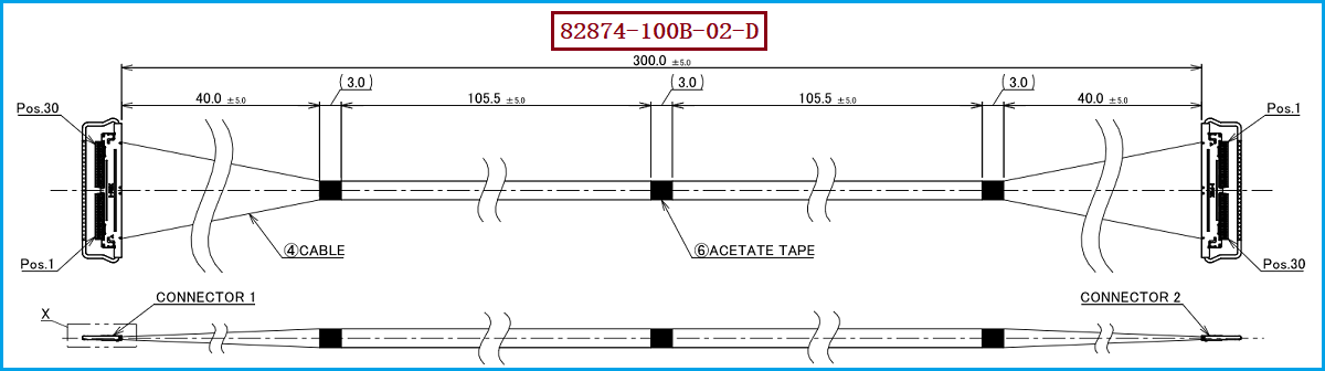 I-PEX 82874-100B-02-D极细同轴线束 I-PEX 82874-100B-02-D极细同轴线束