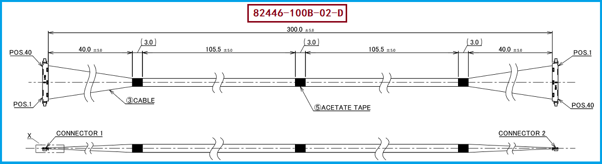 I-PEX 82446-100B-02-D极细同轴线束