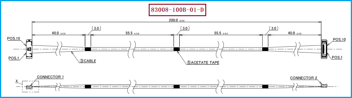 I-PEX 83008-100B-01-D极细同轴线束 I-PEX 83008-100B-01-D极细同轴线束