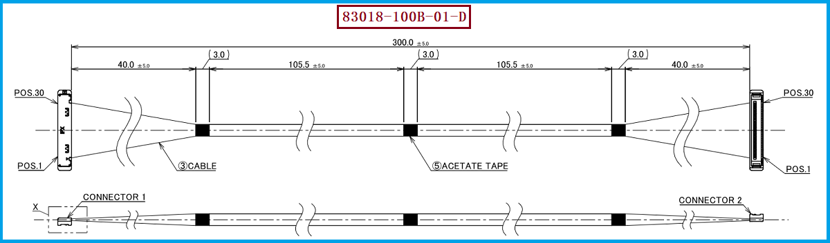 I-PEX 83018-100B-01-D极细同轴线束 I-PEX 83018-100B-01-D极细同轴线束